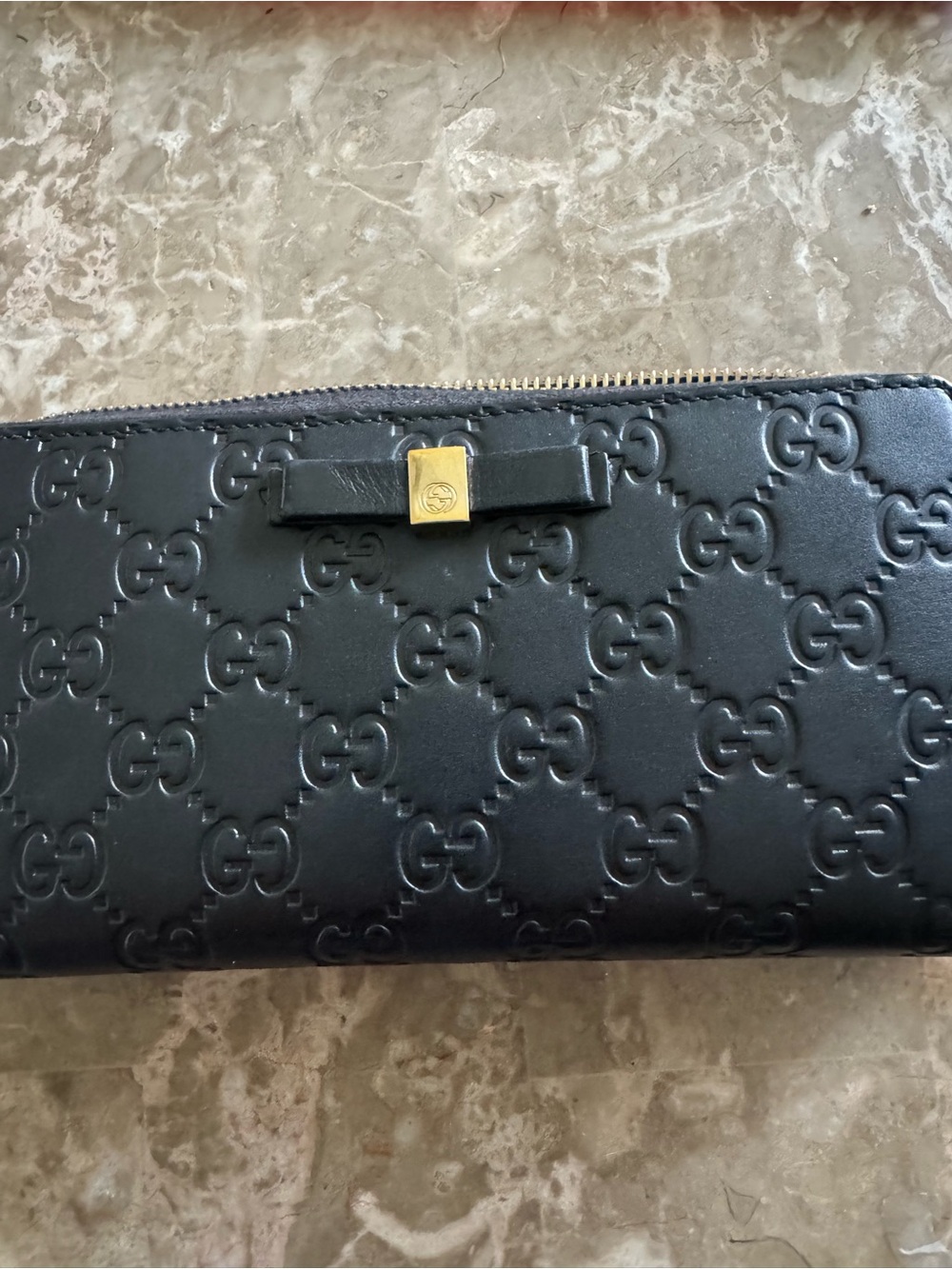 ♣️♣️♣️ Gucci Guccisma Continental Leather Zip Wallet. ♣️♣️♣️